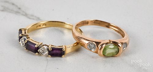 Two 14K gold rings
