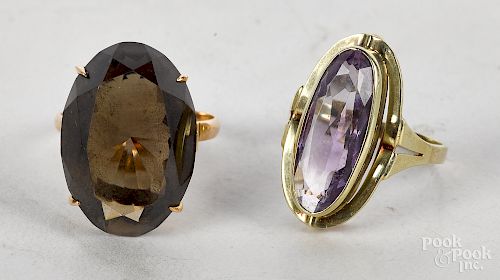 Two 14K gold rings