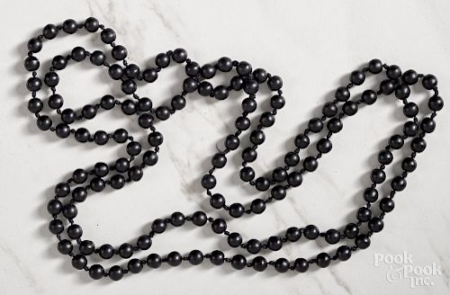 Beaded black coral necklace