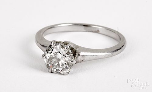 Platinum diamond solitaire ring