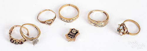 10K gold, precious and semi precious stone jewelr
