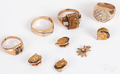 10K gold, precious and semi precious stone jewelr