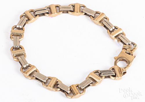 10K white and yellow gold bracelet