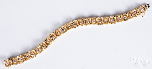 Tiffany & Co. 14K yellow gold and diamond bracele