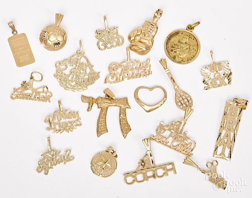 14K yellow gold charms