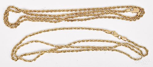 Two 14K gold chains