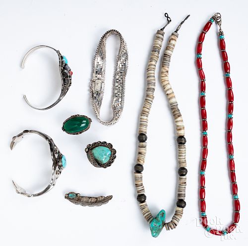 Group of Native American jewelry