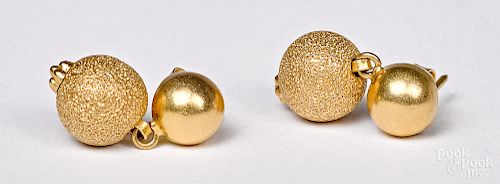Pair of 22K yellow gold earrings