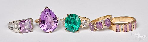 14K gold and gemstone rings