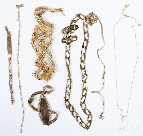10K gold bracelets and necklaces