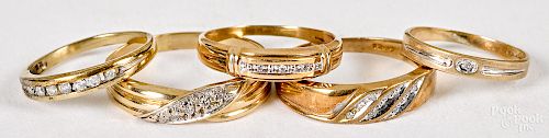 10K gold and diamond rings