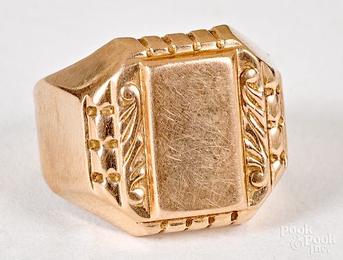 Russian men's 14K gold ring