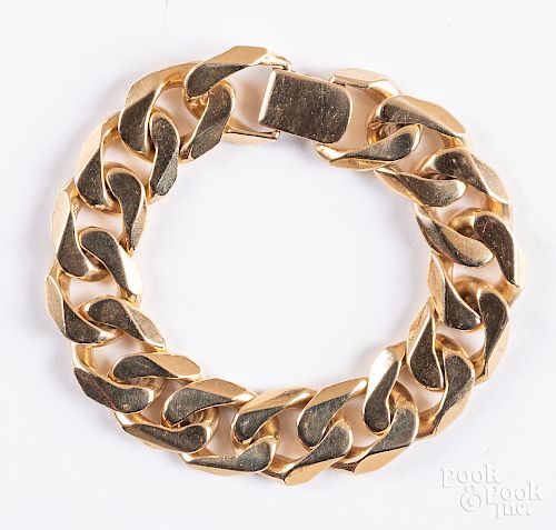 14K yellow gold chain link bracelet
