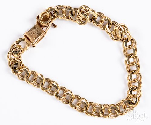 14K yellow gold chain link bracelet