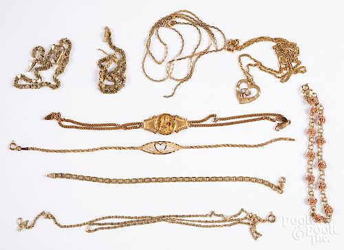14K gold bracelets and necklaces
