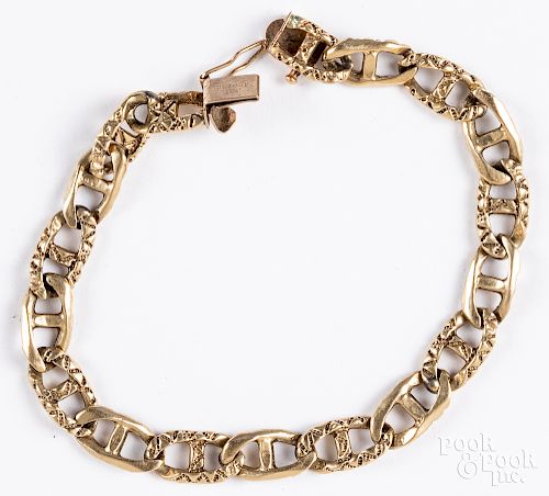 14K gold chain link bracelet