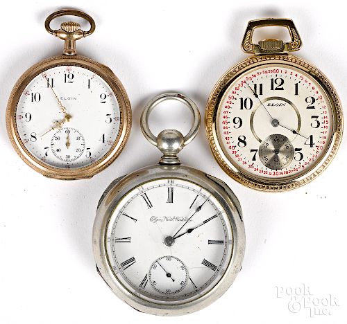 Three Elgin pocket watches