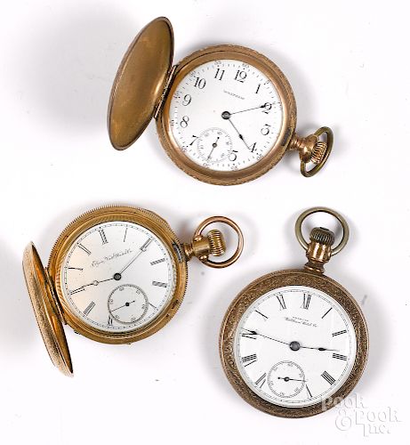 Three gold filled pocket watches