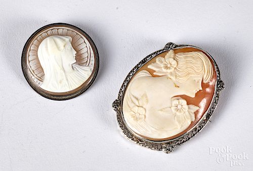 Cameo pendant, with 14K gold mount, etc.