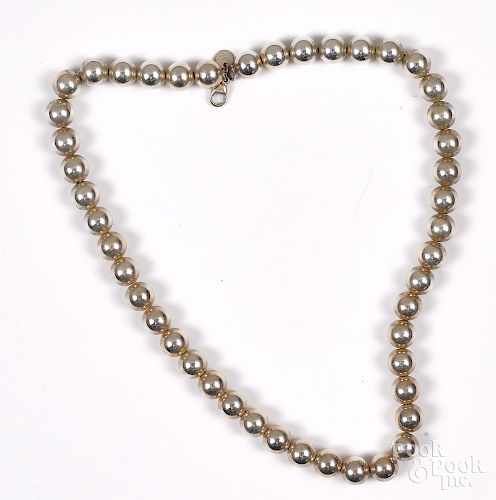 Tiffany & Co sterling silver bead necklace