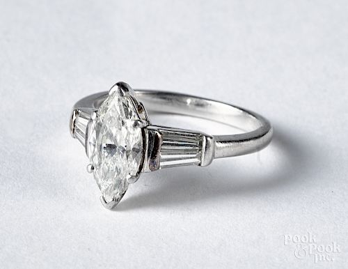 Platinum and diamond ring