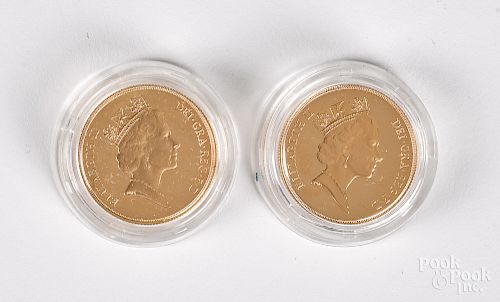 Great Britain gold double sovereign coins