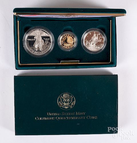 US Mint Columbus Quincentenary coin set