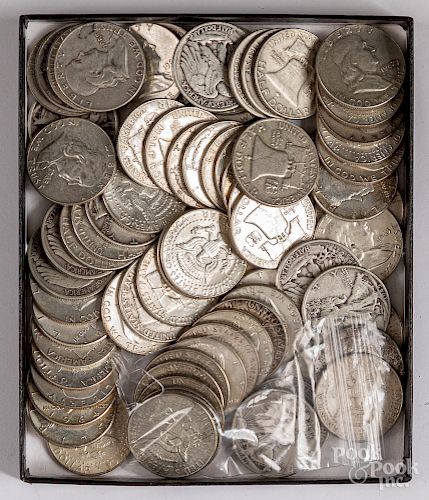 US silver half dollars, 28.8 ozt., etc.