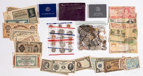 Misc. US and foreign coins and currency
