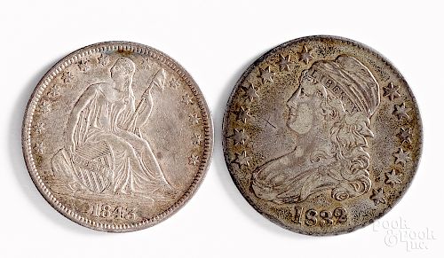 1832 capped bust half dollar, etc.