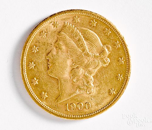 1900-S Liberty Head twenty dollar gold coin