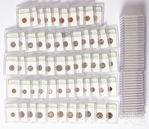 Large group of uncirculated US coins