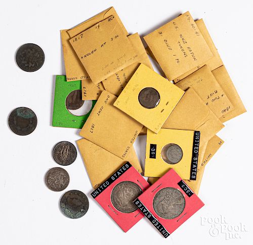US coins, to include several large cents