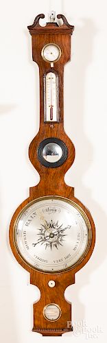 English rosewood veneer banjo barometer