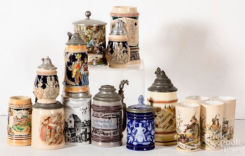 German steins, mugs, and cups