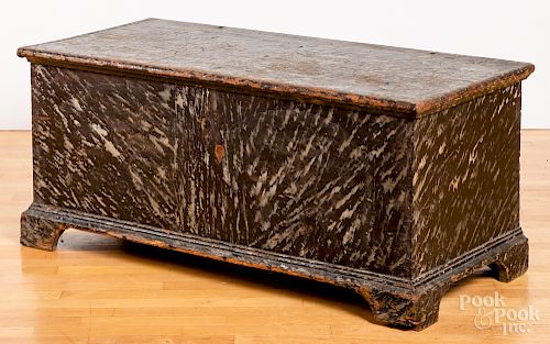 Painted pine dower chest, late 18th c.