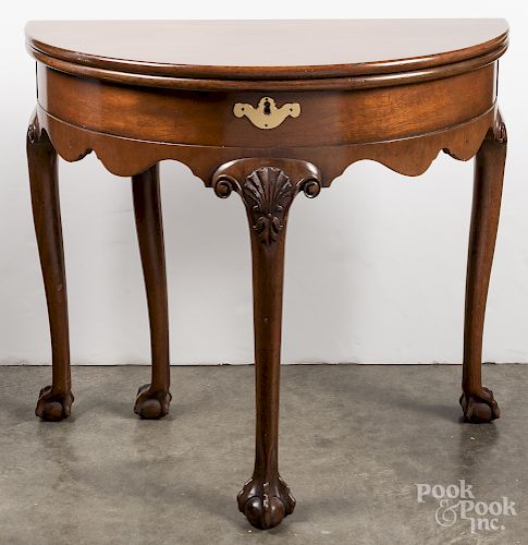 Kittinger Queen Anne style mahogany games table