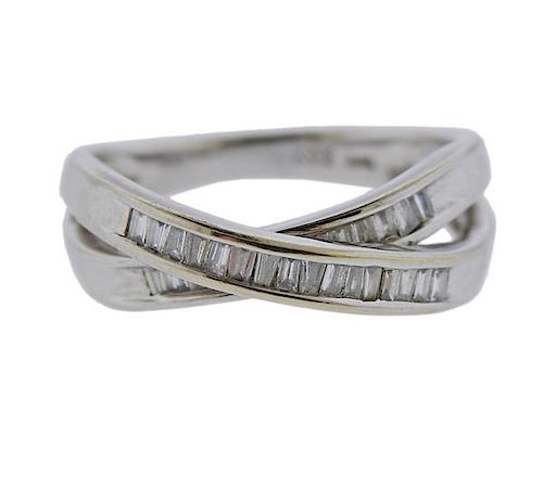 14k Gold Diamond Crossover Ring 