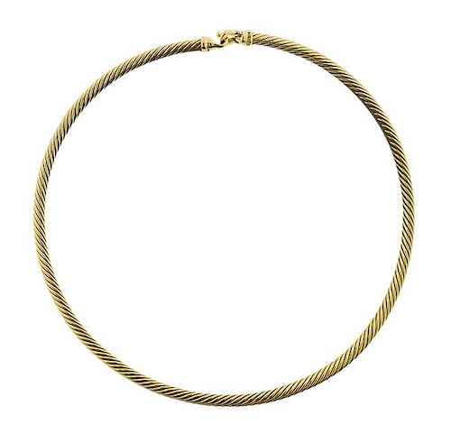 David Yurman 18k Gold Cable Necklace