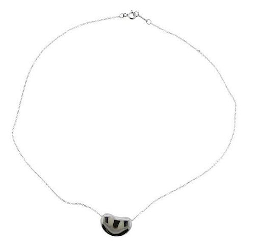 Tiffany &amp; Co Elsa Peretti Silver Bean Pendant Necklace