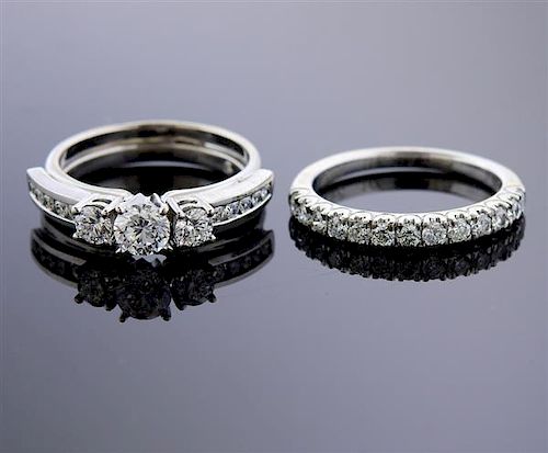 14k Gold Diamond Engagement Wedding Ring Set 