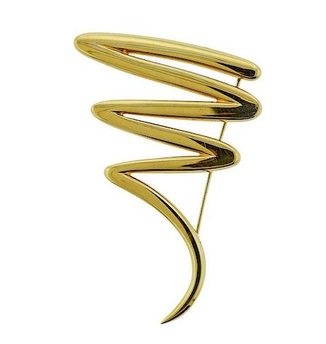 Tiffany &amp; Co Picasso 18k Gold Zig Zag Brooch Pin
