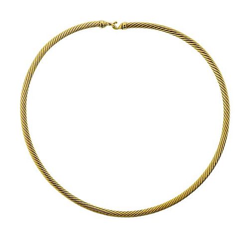 David Yurman 18k Gold Cable Necklace 