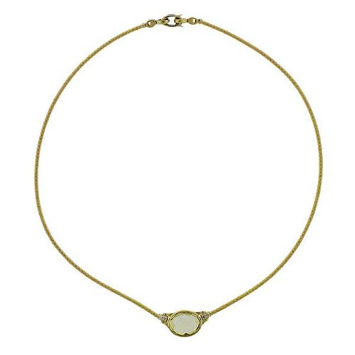 Paul Morelli  Citrine Diamond 18k Gold Necklace