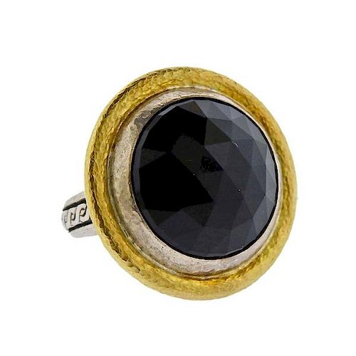 Gurhan Galapagos 24k Gold Sterling Silver Onyx Ring