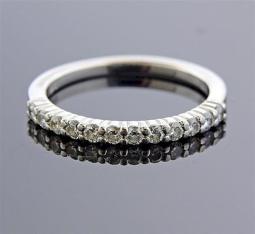 18k Gold Diamond Half Band Wedding Ring 