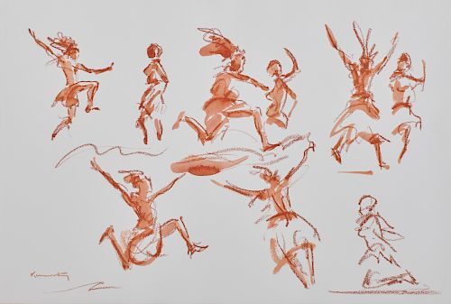 JONATHAN KENWORTHY, (British, b. 1943), Kamba Dancers