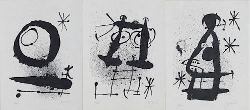 JOAN MIRO, (Spanish, 1892-1983), Hai-Ku Series: Three Works