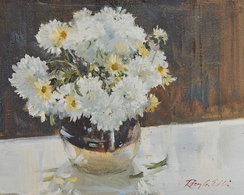 RAY ELLIS, (American, 1921-2013), White Mums and Daisies