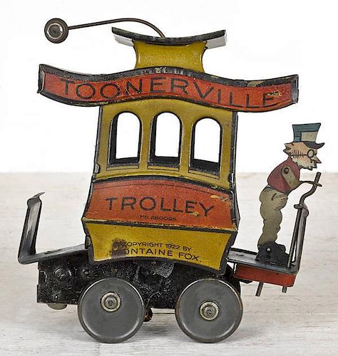 Nifty tin wind-up Toonerville Trolley, copyrigh